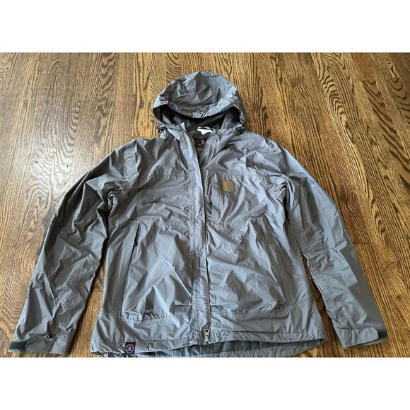 Little Donkey Andy Mens Rain Jacket Sz Medium Gray Full Zip Hooded Windbreaker - Picture 1 of 13